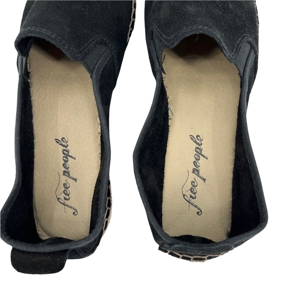 Free People Black Suede Slip On Espadrille Flat Loafers Size 40 Women's - Picture 3 of 6